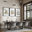 Blue Wall Art Canvas | Botanical Flower Shop & Market Cart wall art displayed on a wall in a styled room — view 7