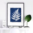 Blue Wall Art Botanical Cyanotype wall art | Indigo Grass, Wildflower & Fern — piece 3 of 3 in the set