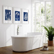 Blue Wall Art Botanical Cyanotype wall art | Indigo Grass, Wildflower & Fern displayed on a wall in a styled room — view 6
