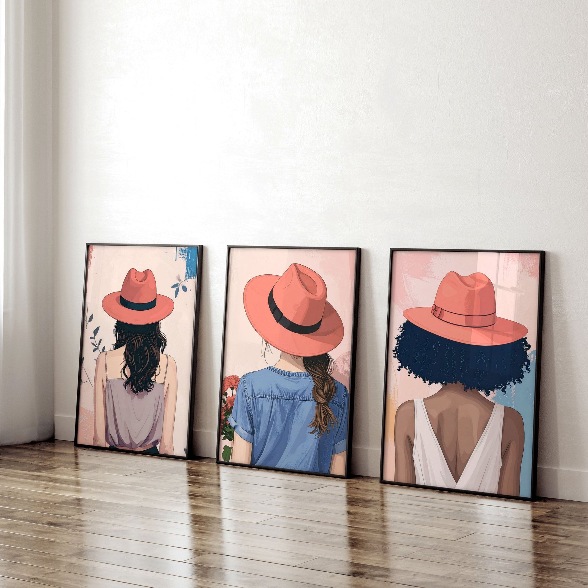 Boho Artwork | Set of 3 Boho Women Wall art Prints