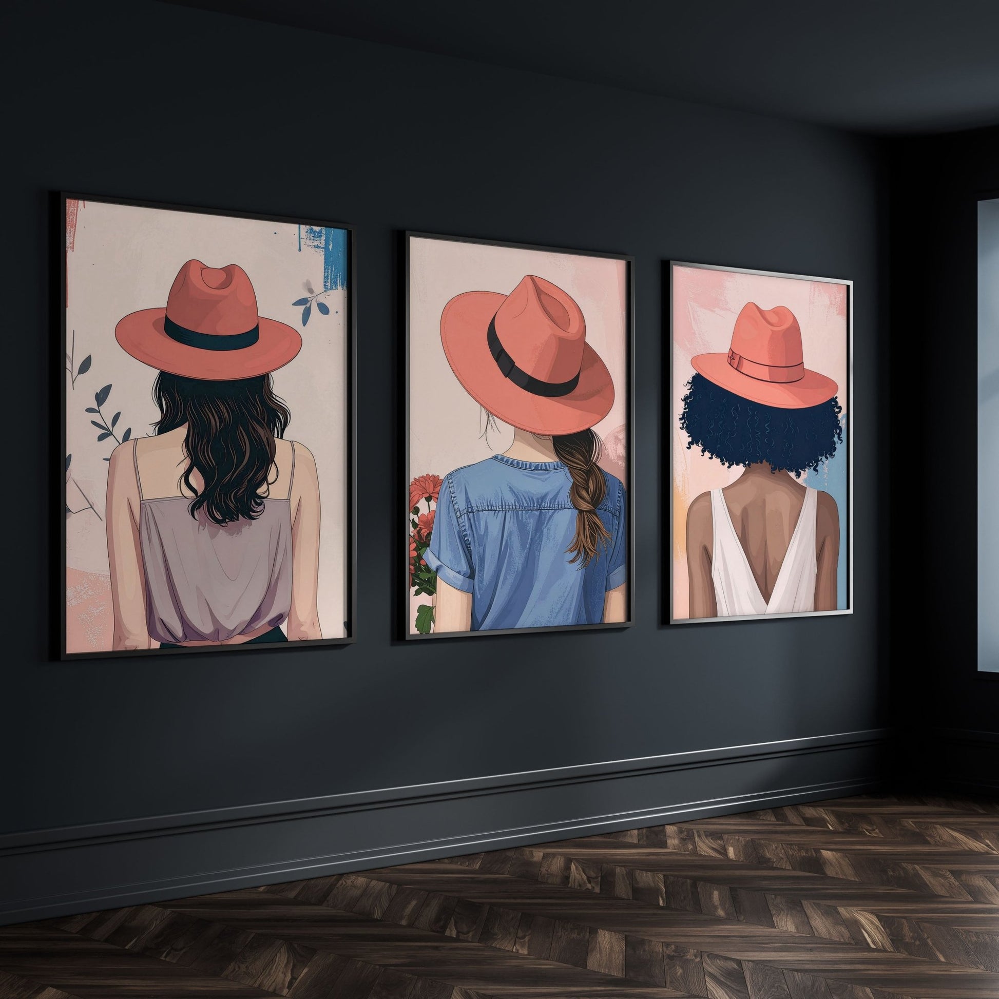 Boho Artwork | Set of 3 Boho Women Wall art Prints