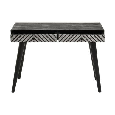 Boho Black and White Two Drawer Console Table