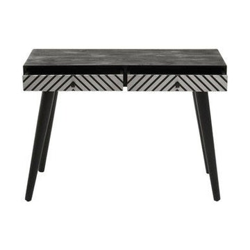 Boho Black and White Two Drawer Console Table