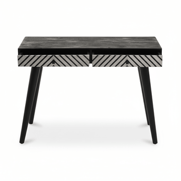 Boho Black and White Two Drawer Console Table