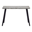 Boho Black and White Wooden Console Table