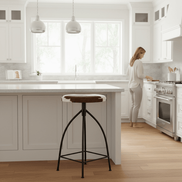 Boho Cowhide Bar Stool