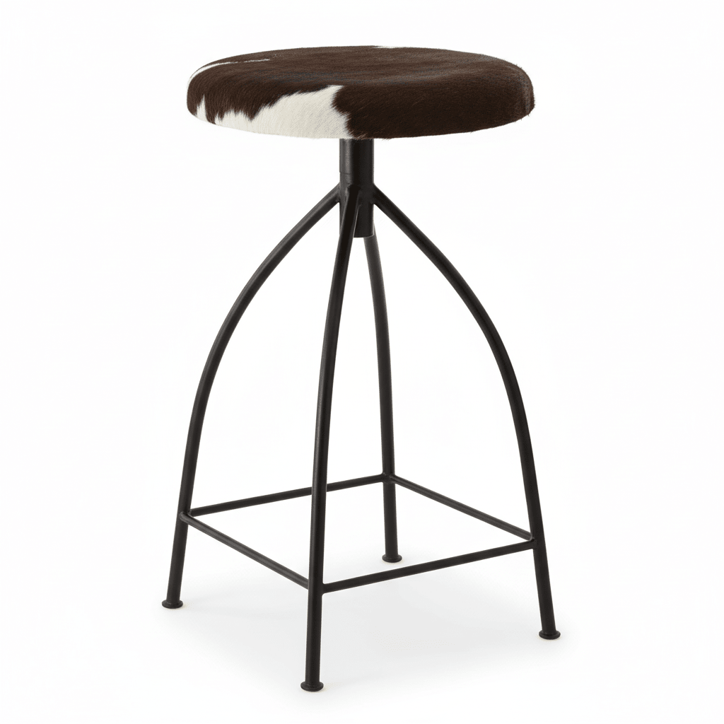 Boho Cowhide Bar Stool
