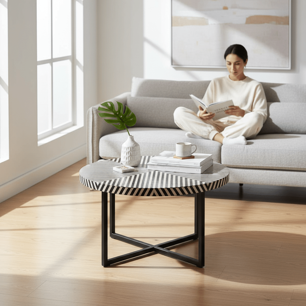 Boho Cross Base Coffee Table