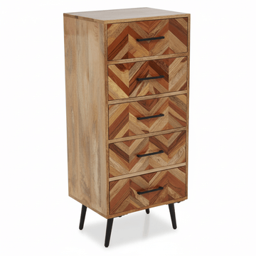 Boho Five Drawer Mango Wood Chest