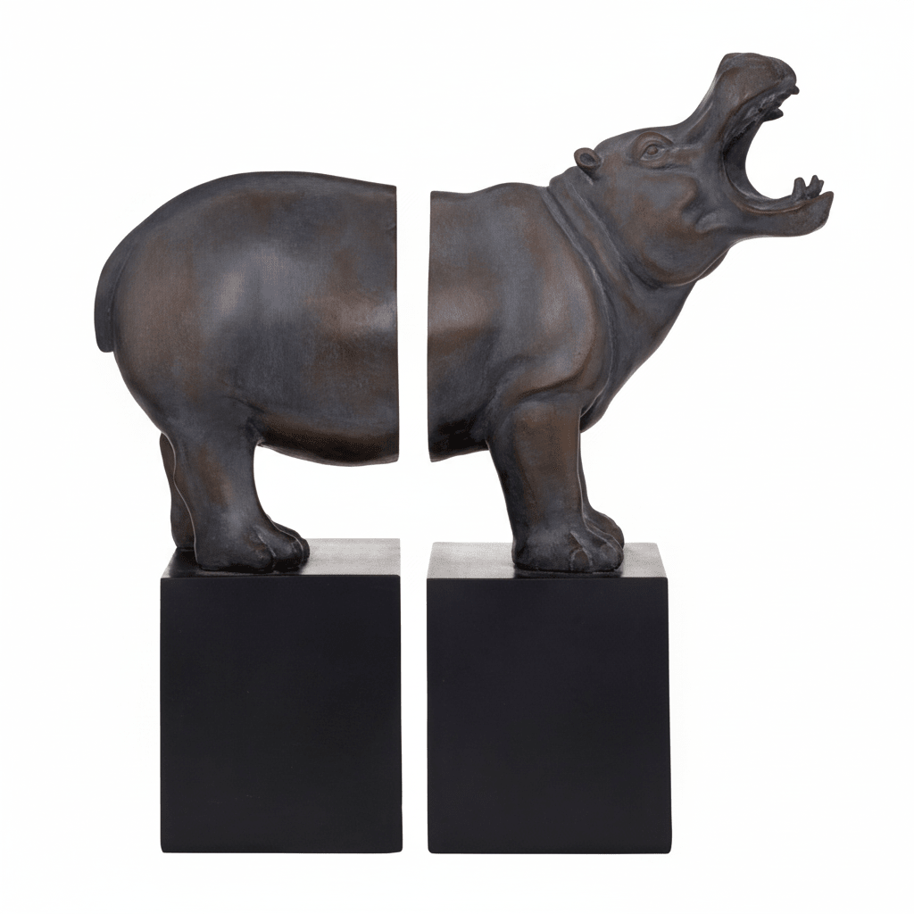 Boho Hippo Bookends