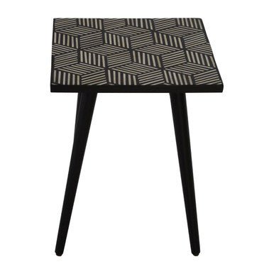 Boho Side Table With Angular Base