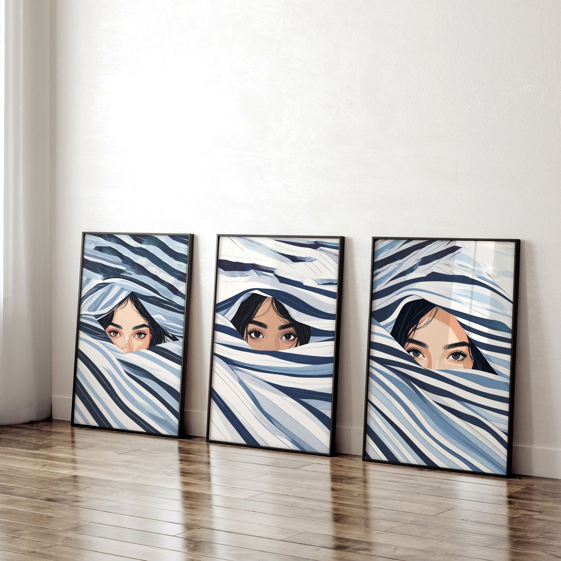 Boho Style Wall Decor | Set of 3 Boho Women Wall art Prints