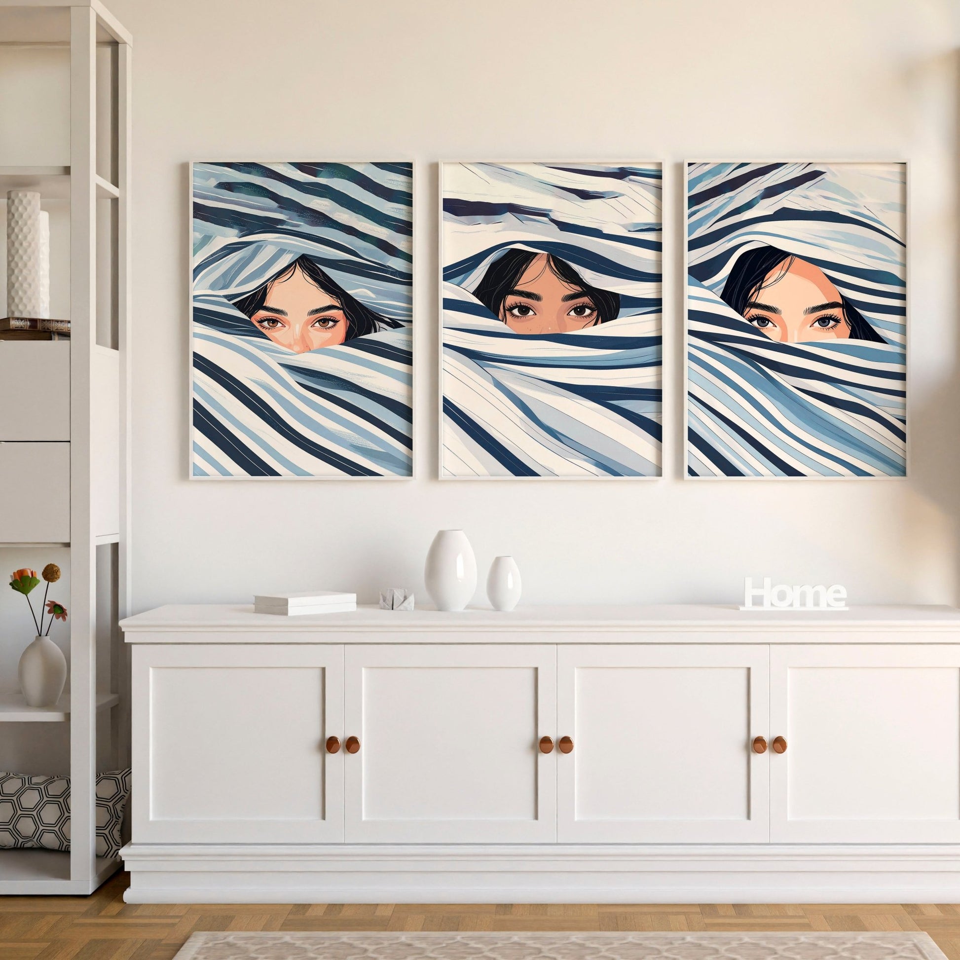 Boho Style Wall Decor | Set of 3 Boho Women Wall art Prints