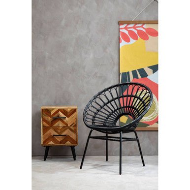 Boho Two Drawer Bedside Table In Mango Wood