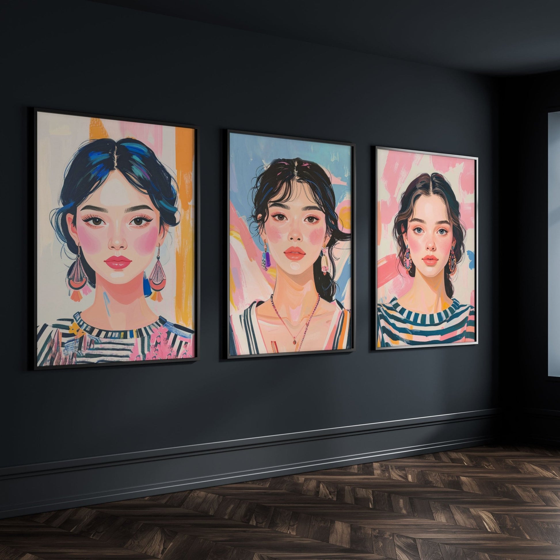 Boho Wall Art | Set of 3 Boho Women Wall art Prints