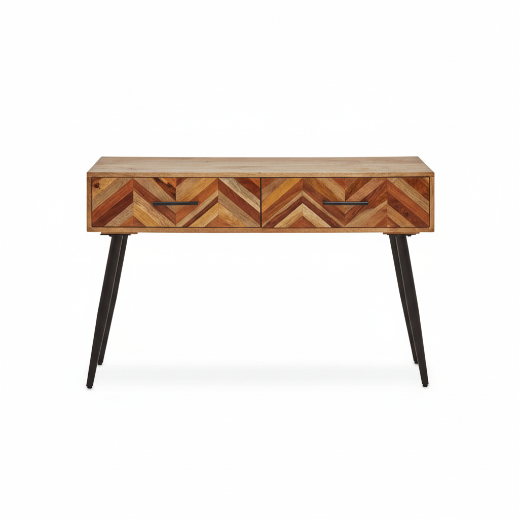 Boho Two Drawer Mango Wood Console Table