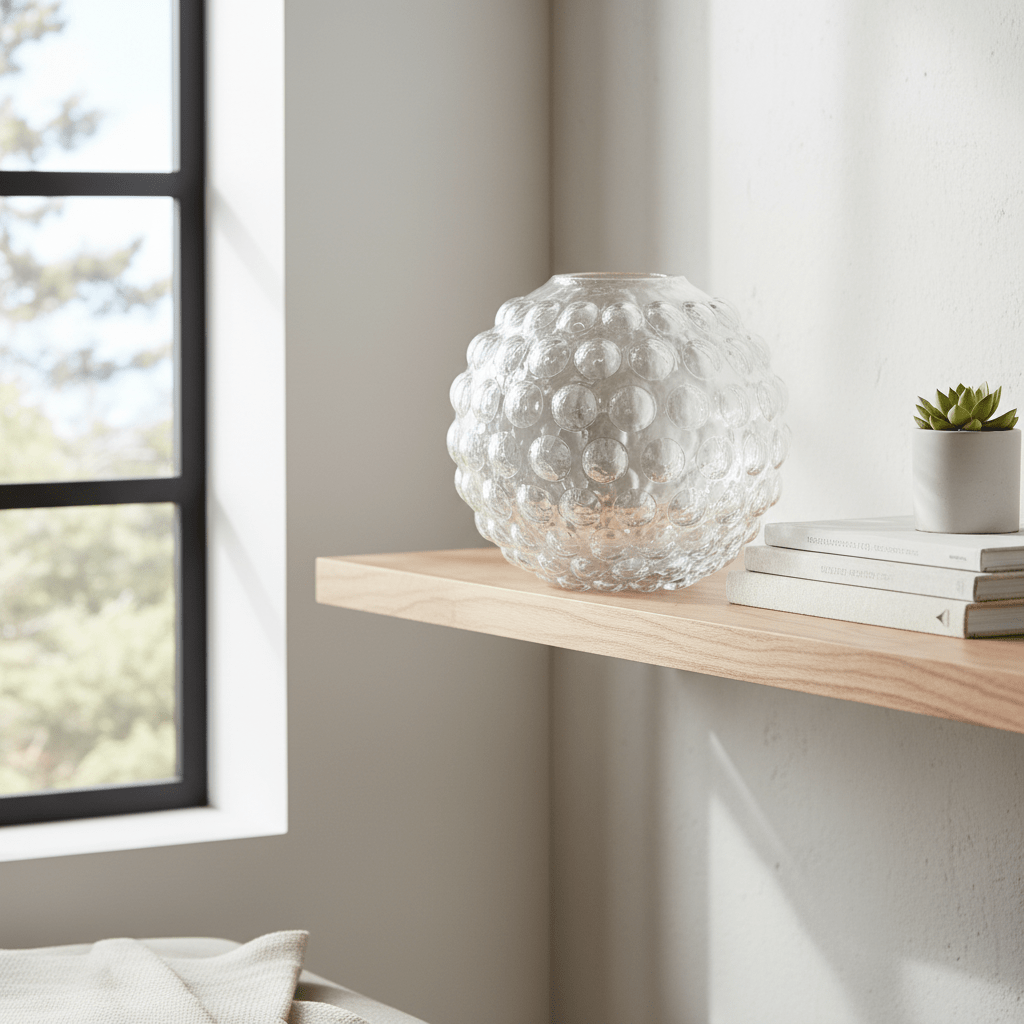 Bolla Large Round Clear Glass Vase