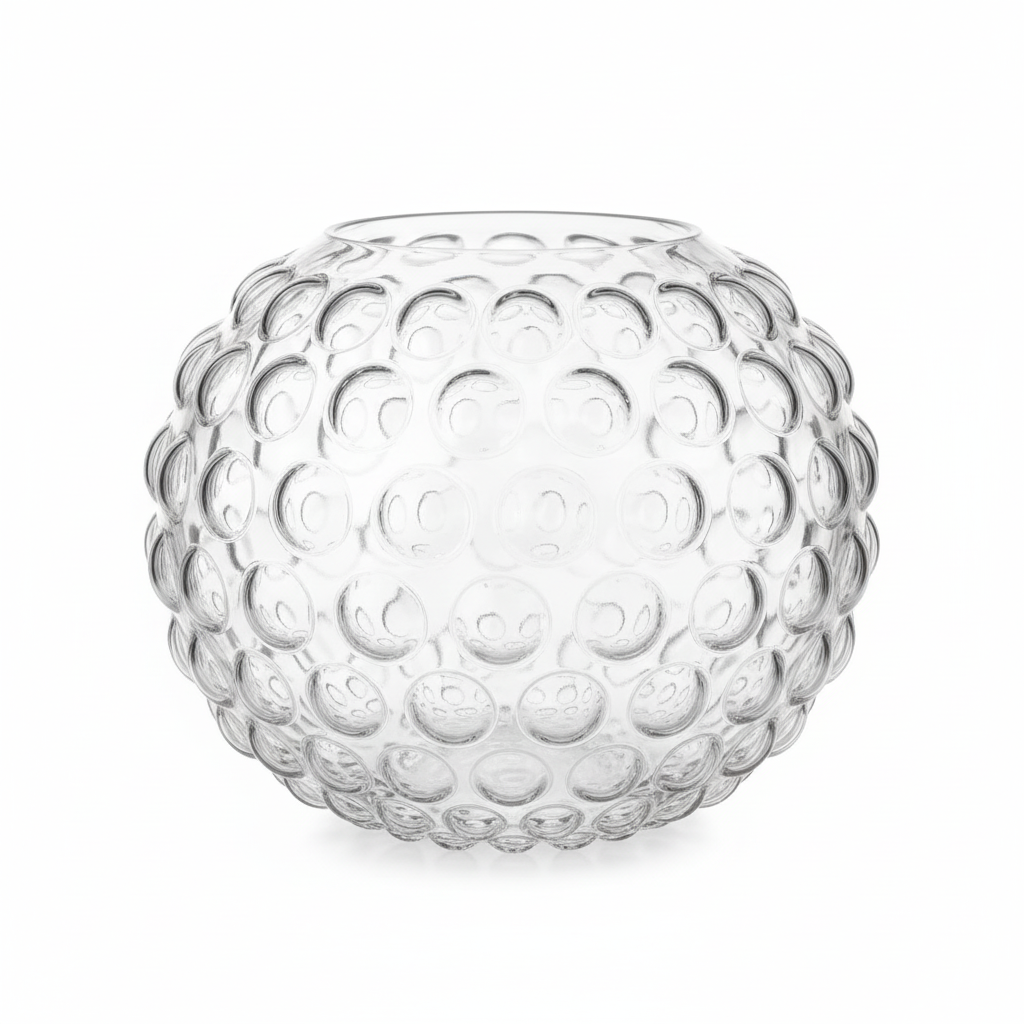 Bolla Large Round Clear Glass Vase