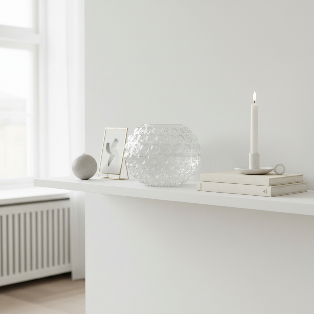 Bolla Large Round Clear Glass Vase