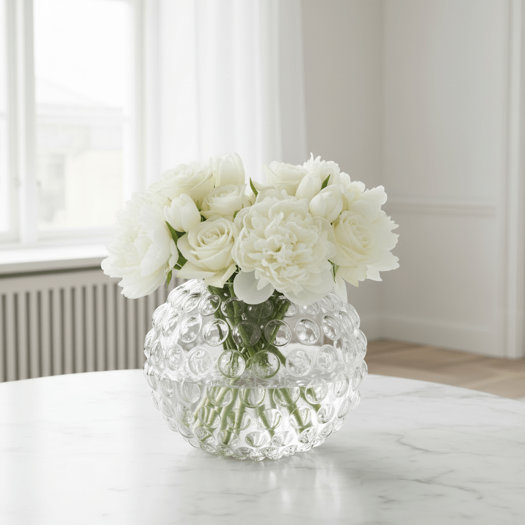 Bolla Large Round Clear Glass Vase