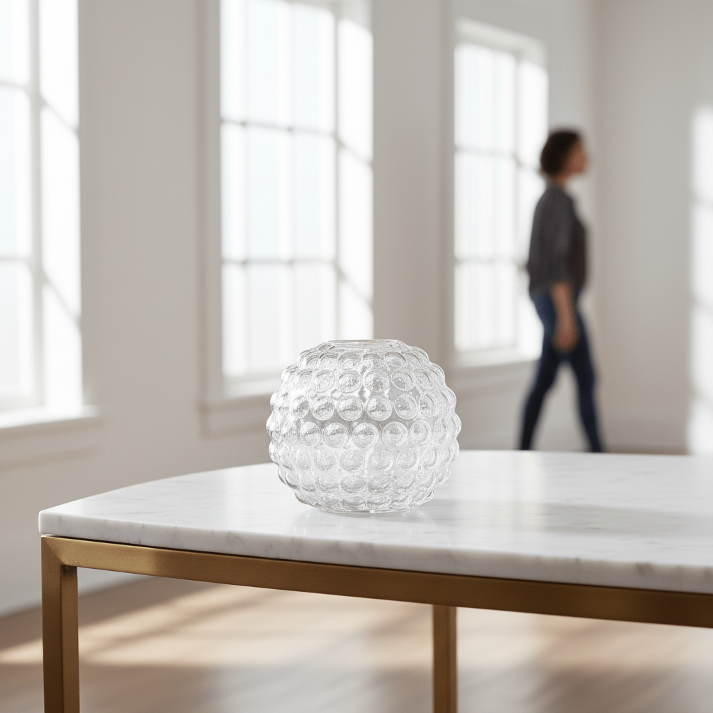 Bolla Small Round Clear Glass Vase