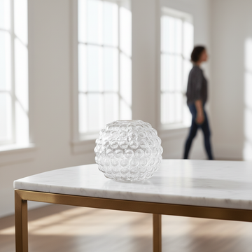 Bolla Small Round Clear Glass Vase