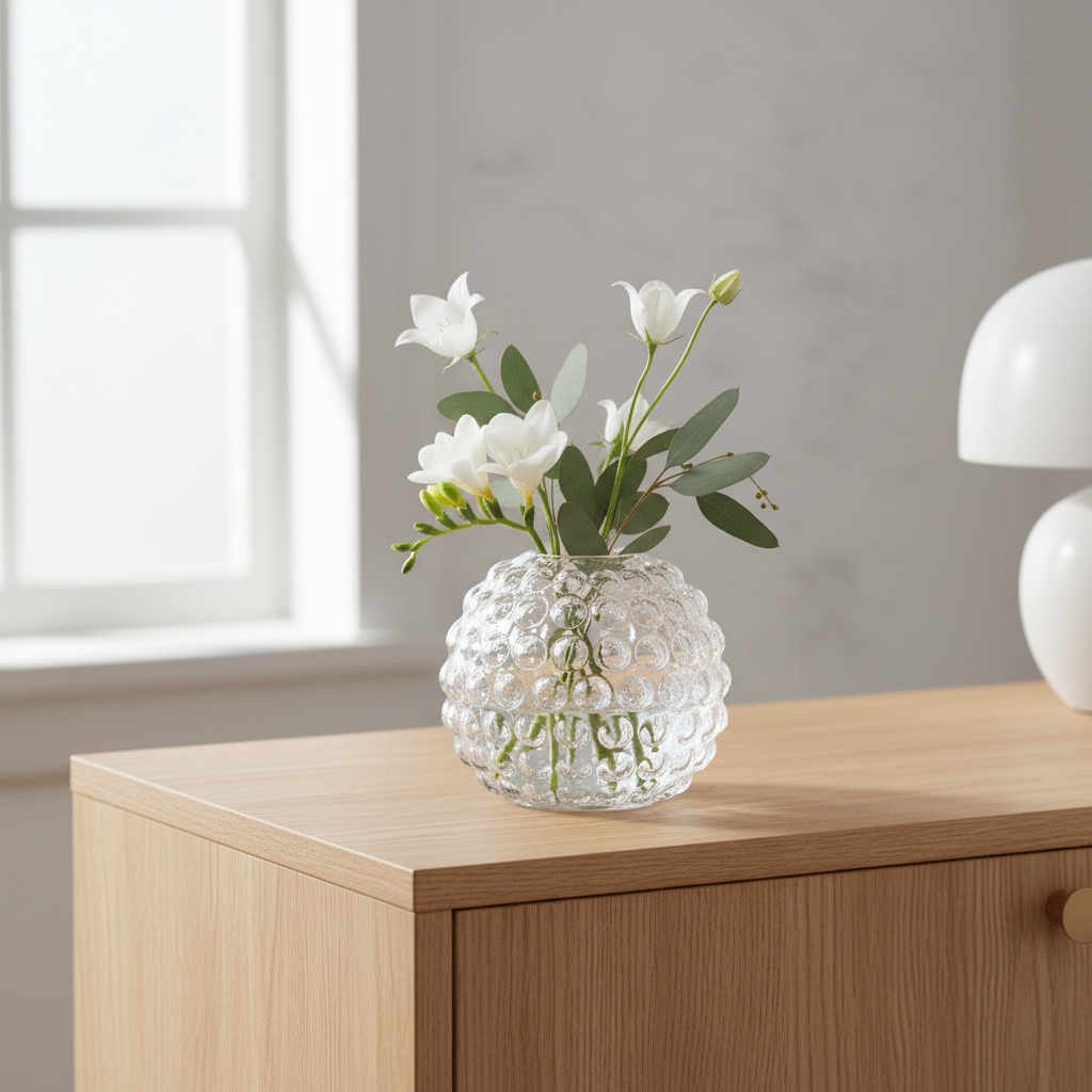 Bolla Small Round Clear Glass Vase