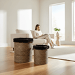 Bora Set of 2 Seagrass Baskets with Faux Fur Trim