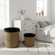 Bora Set of 2 Seagrass Baskets with Faux Fur Trim