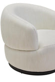 Bordo Textured Cream Curved Swivel Chair
