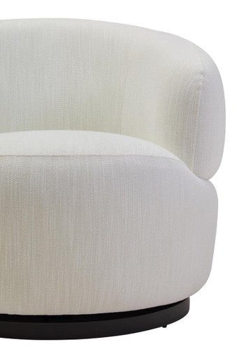 Bordo Textured Cream Curved Swivel Chair
