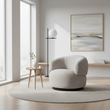Bordo Textured Grey Curved Swivel Chair