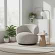 Bordo Textured Grey Curved Swivel Chair