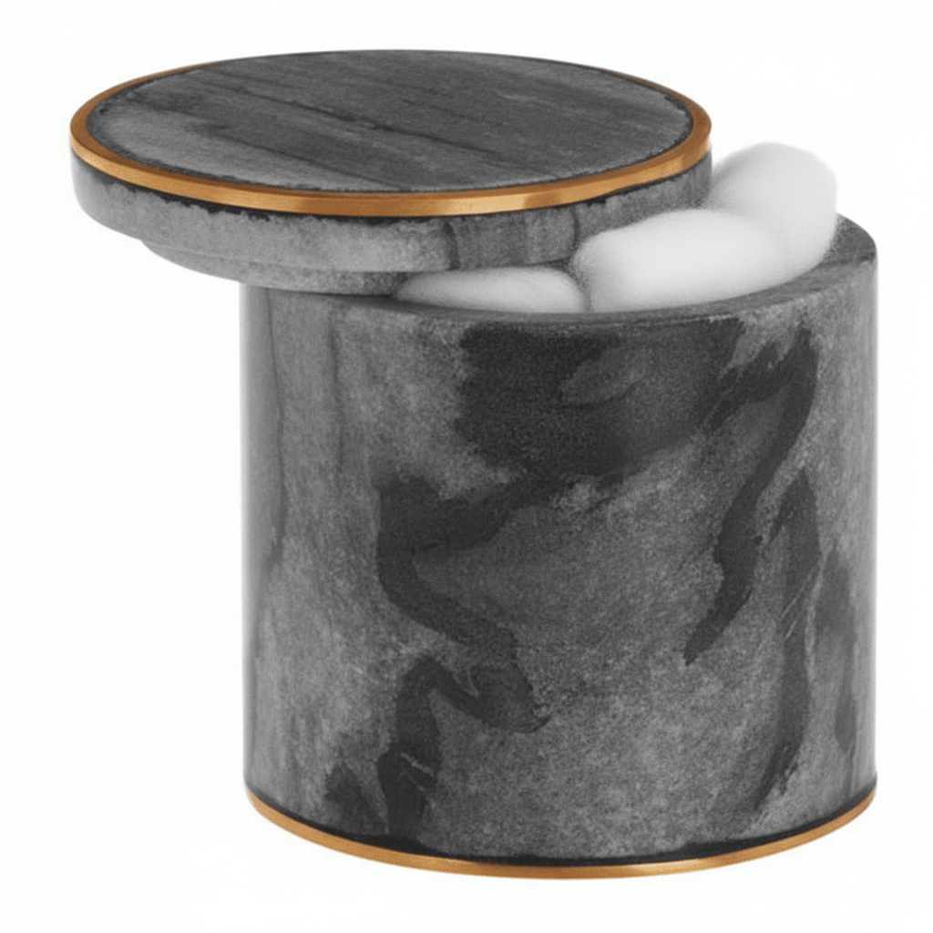 Bosco Grey Marble and Gold Cotton Jar