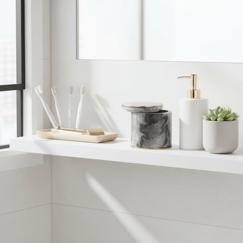 Bosco Grey Marble and Gold Cotton Jar