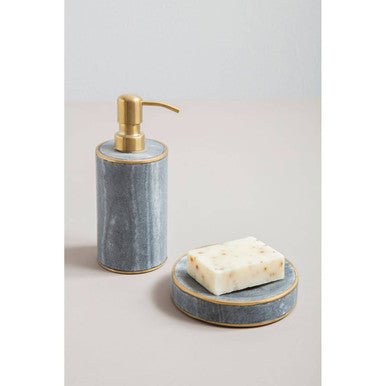Bosco Grey Marble and Gold Soap Dish
