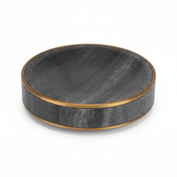 Bosco Grey Marble and Gold Soap Dish