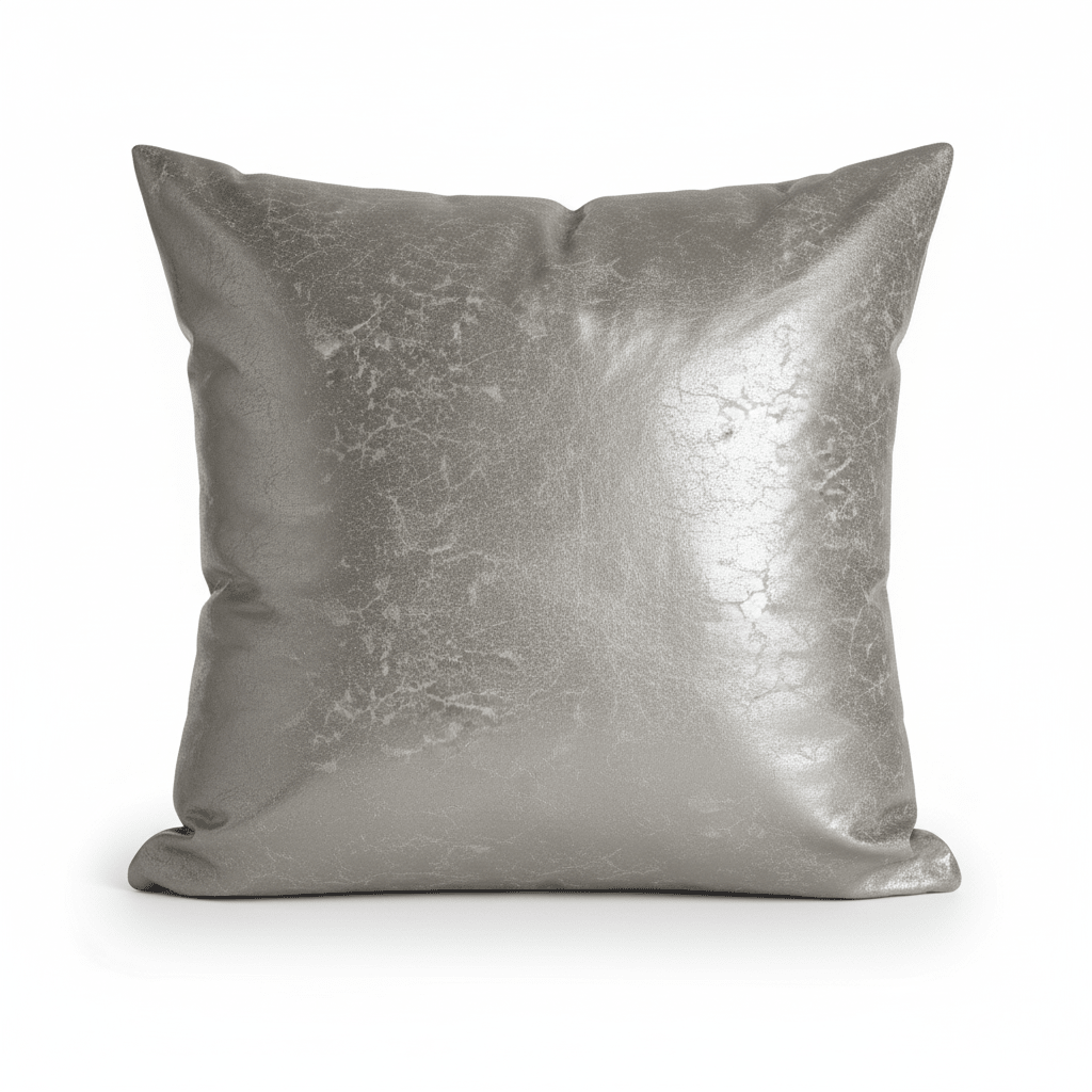Bosie Kensington Townhouse Crush Leather Effect Silver Cushion