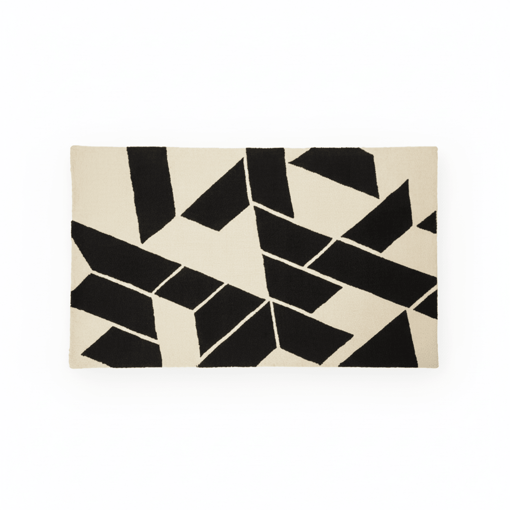 Bosie Milana Large Black and White Geometric Rug