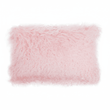 Bosie Mongolian Fur Pink Rectangular Cushion