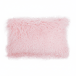 Bosie Mongolian Fur Pink Rectangular Cushion