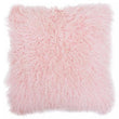 Bosie Mongolian Fur Pink Square Cushion