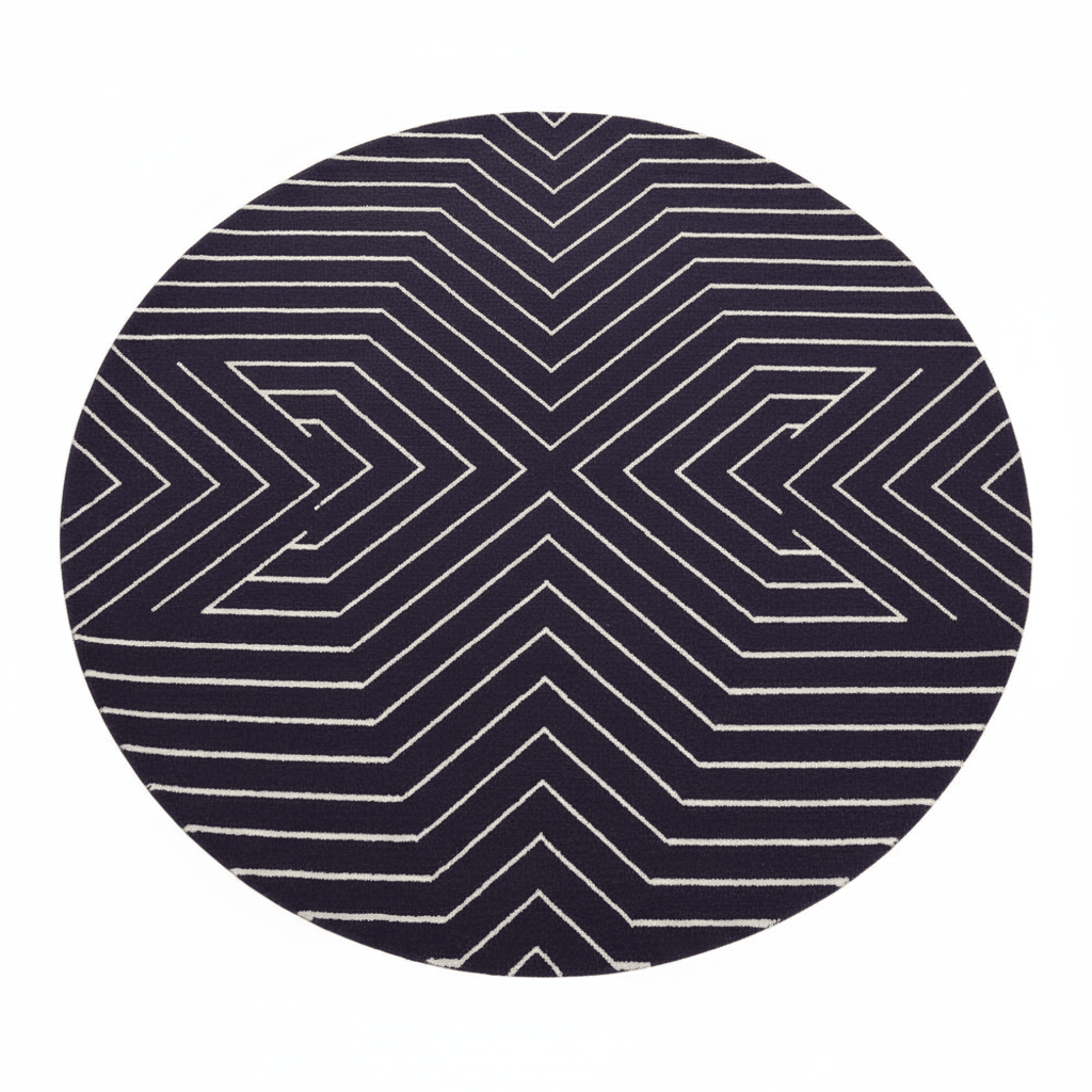Bosie Moyo Blue And White Round Rug