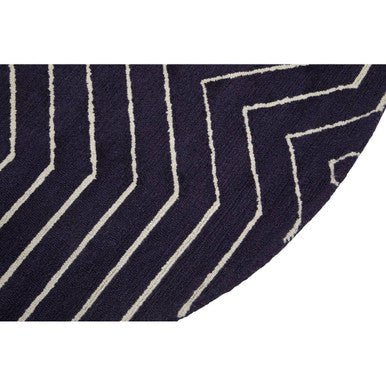 Bosie Moyo Blue And White Round Rug