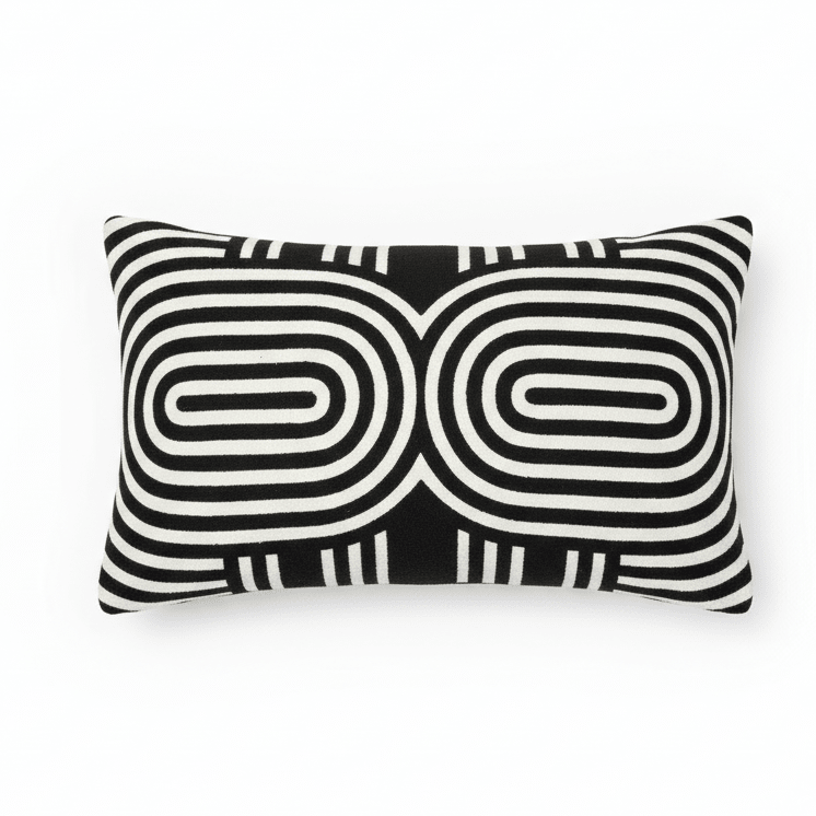 Bosie Ozella Black And White Cushion