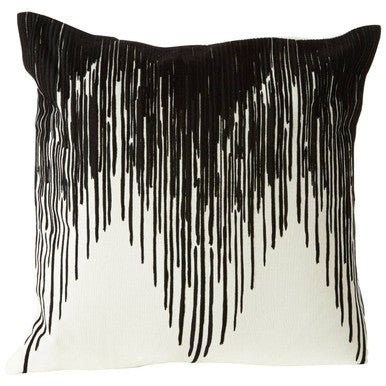 Bosie Ozella Black and White Embroidered Cushion