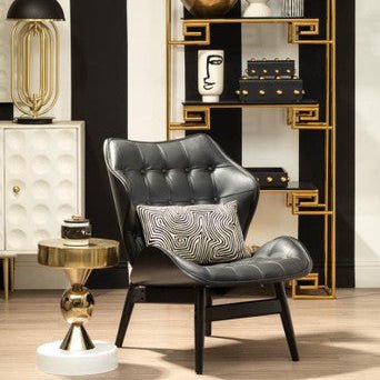 Bosie Ozella Black And White Embroidered Rectangular Cushion