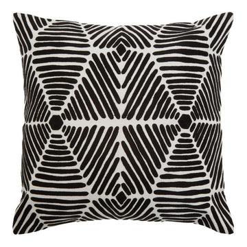 Bosie Ozella Black And White Square Embroidered Cushion
