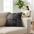Bosie Safira Black And Grey Hair on Leather Cushion