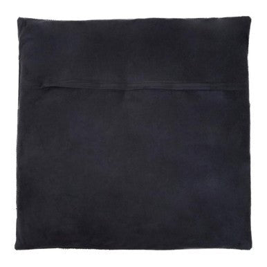 Bosie Safira Black Hair on Leather Patchwork Cushion